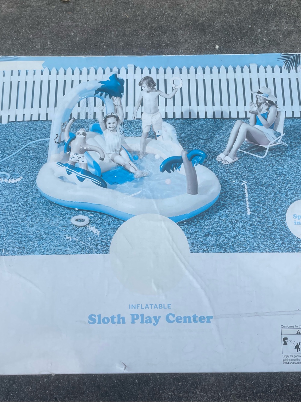 Blue Inflatable Sloth Play Center - Kids Swim
